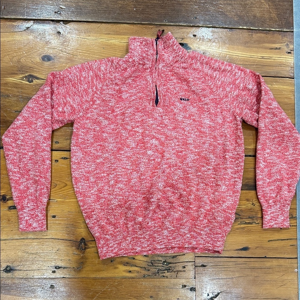 NZA New Zealand Auckland Men's Red Zip-Up Sweater Cotton Size XL